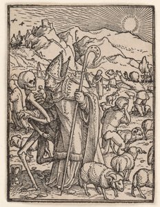 Der Bischof, aus "Der Totentanz" von Hans Holbein the Younger