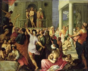 Ecce Homo. Pilatus zeigt der Menge den gegeißelten Jesus von Hans I or Johann Rottenhammer