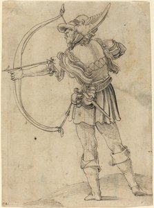 Bogenschütze, der seinen Bogen spannt von Hans Leonard Schaufelein