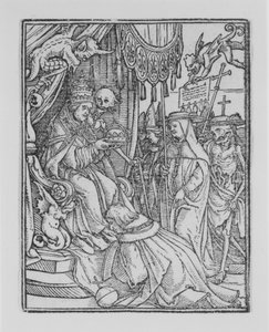 Der Papst, aus Der Totentanz, ca. 1526, veröffentlicht 1538