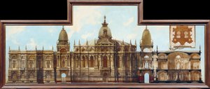 Entwurf für einen Palast: Rückseite und Grundriss von Hans Makart