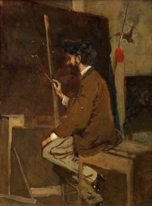 Selbstporträt vor der Staffelei, vor 1868