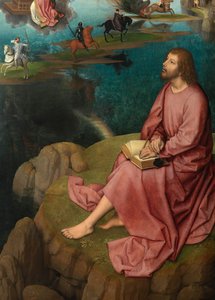 Detail des rechten Panels des Triptychons von Johannes dem Täufer und Johannes dem Evangelisten