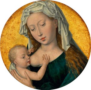 Die Jungfrau Maria stillt das Christkind