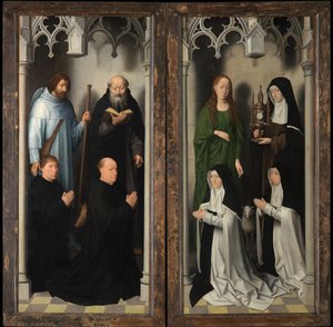 Außenansicht des Triptychons von Johannes dem Täufer und Johannes dem Evangelisten von Hans Memling