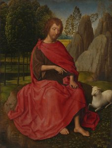 Johannes der Täufer (Rückseite: Totenkopf) von Hans Memling