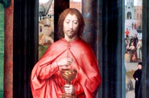 Mystische Hochzeit der Heiligen Katharina und andere Heilige (Detail), ca. 1453-1494 von Hans Memling