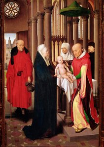 Darstellung im Tempel. Rechtes Panel des Triptychons der Anbetung der Könige