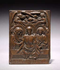 Der tote Christus, unterstützt von der Jungfrau Maria und dem Heiligen Johannes, 1427-1467 von Hans Multscher