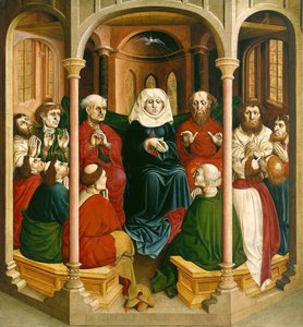 Der Abstieg des Heiligen Geistes Pfingsten. Die Flügel des Wurzacher Altars, 1437
