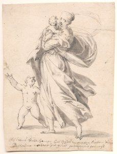Frau mit zwei Kindern
