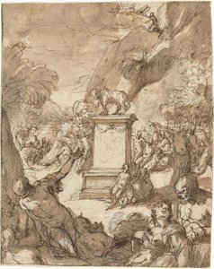 Die Anbetung des Goldenen Kalbes von Hans Rottenhammer