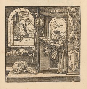 Mann an einem Schreibtisch von Hans Schäufelein (possibly)