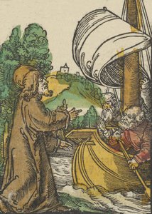 Christus beruhigt den Sturm auf dem See Tiberias, aus Das Plenarium von Hans Schäufelein the Elder