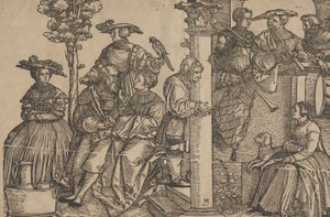 Musiker und Zuschauer von Hans Schäufelein the Elder
