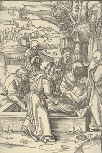 Die Grablegung, aus Speculum passionis domini nostri Ihesu Christi, 1507 von Hans Schäufelein the Elder