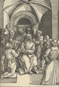 Die Verspottung Christi, aus Speculum passionis domini nostri Ihesu Christi
