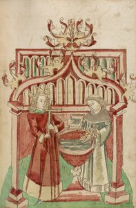 Josaphat vor dem Taufbecken mit einem tonsurierten Kleriker von Hans Schilling