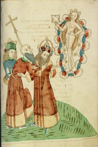 König Avenir, Josaphat und ein heidnischer Gelehrter betrachten die Personifikation der Venus von Hans Schilling