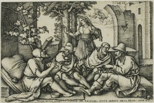 Hiob im Gespräch mit seinen Freunden von Hans Sebald Beham