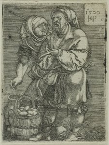 Bauernpaar verkauft Eier