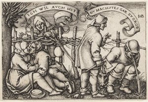 Bauern hinter der Hecke von Hans Sebald Beham