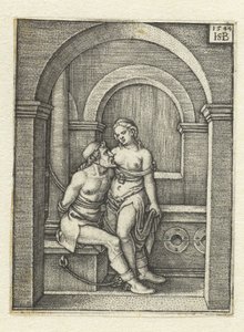 Pero stillt den gefesselten Cimon im Gefängnis von Hans Sebald Beham