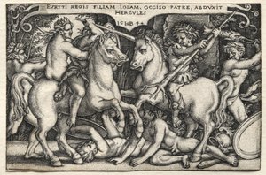 Die Arbeiten des Herkules: Herkules entführt Iole von Hans Sebald Beham