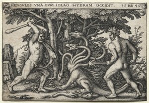 Die Arbeiten des Herkules: Herkules tötet die lernäische Hydra, 1545