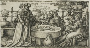 Der verlorene Sohn verschwendet sein Vermögen, Platte zwei aus Die Geschichte des verlorenen Sohnes von Hans Sebald Beham