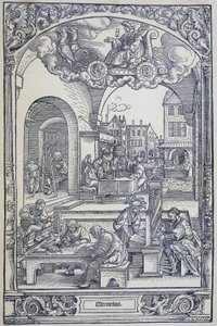 Der Planet Merkur und Künstler, Gelehrte und Techniker, ca. 1535 (Gravur)