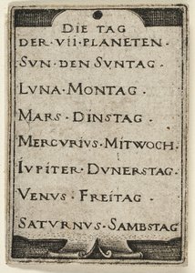 Titelseite, aus Die sieben Planeten mit den Tierkreiszeichen