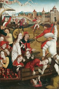Martyrium der hl. Ursula und ihrer Gefährtinnen (Vorderseite); Untere Hälfte einer Heiligenfigur (Rückseite) von Hans Siebenbürger