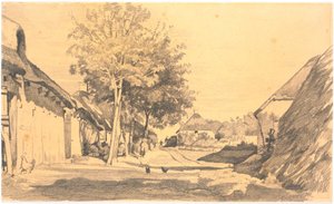 Dorfstraße in der Sonne