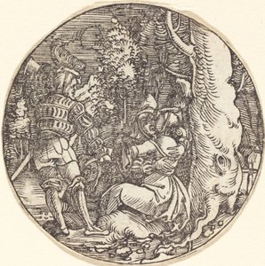 Die Umarmung (Ein Liebespaar bei einem Baum)