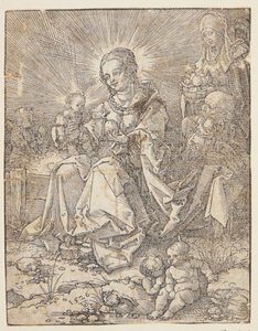 Die Madonna auf einer grünen Wiese
