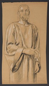 Christus stehend dargestellt, en face von Hans Thoma