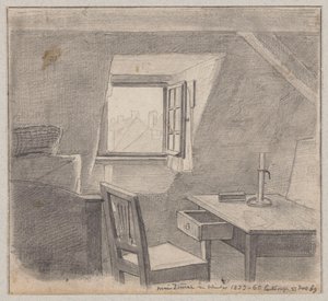 Das Zimmer des Künstlers in Karlsruhe von Hans Thoma