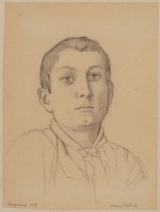 Büste eines italienischen Jungen aus Cargnaco von Hans Thoma