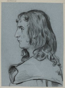 Profil eines jungen Mannes mit langen Haaren von Hans Thoma