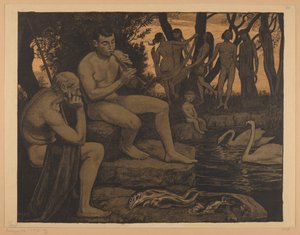 Abend (Waldidyll) von Hans Thoma