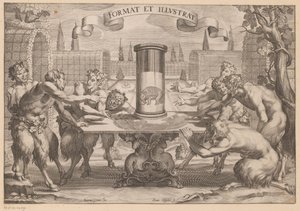 Satyrn um eine Anamorphose eines Elefanten von Hans Troschel