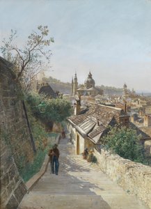 Blick auf die Salzburger Altstadt von der Nonnbergstiege aus gesehen von Hans Witt