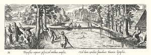 Fische fangen in einem Teich