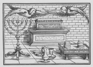 Die Bundeslade, der Gnadenthron, die Cherubim, der Tisch und der Leuchter, Exodus XXV, 21, 22