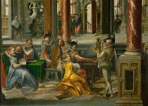 Palastarchitektur mit Musikern