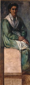 Frau auf der Treppe. Studie zu den Fresken in der Zoologischen Station Neapel von Hans von Marées