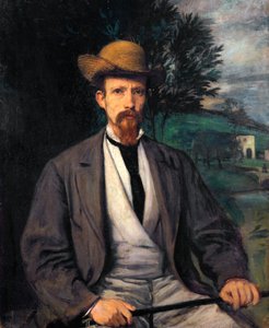 Selbstporträt mit gelbem Hut von Hans von Marées