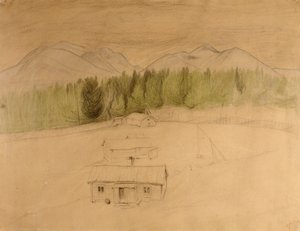 Entwurf zu "Winternacht in den Bergen" von Harald Oscar Sohlberg