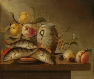 Stillleben mit irdenem Krug von Harmen Steenwijck